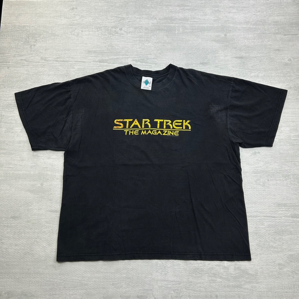 Vintage 90s Star Trek The Magazine Shirt Size XXL Black 1998 Movie Promo